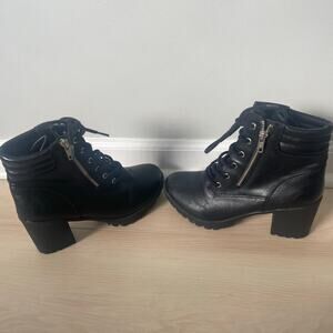 Mossimo Supply Co Women’s Chunky Heel Black Combat Boots Sz 7.5 Biker/Goth Style